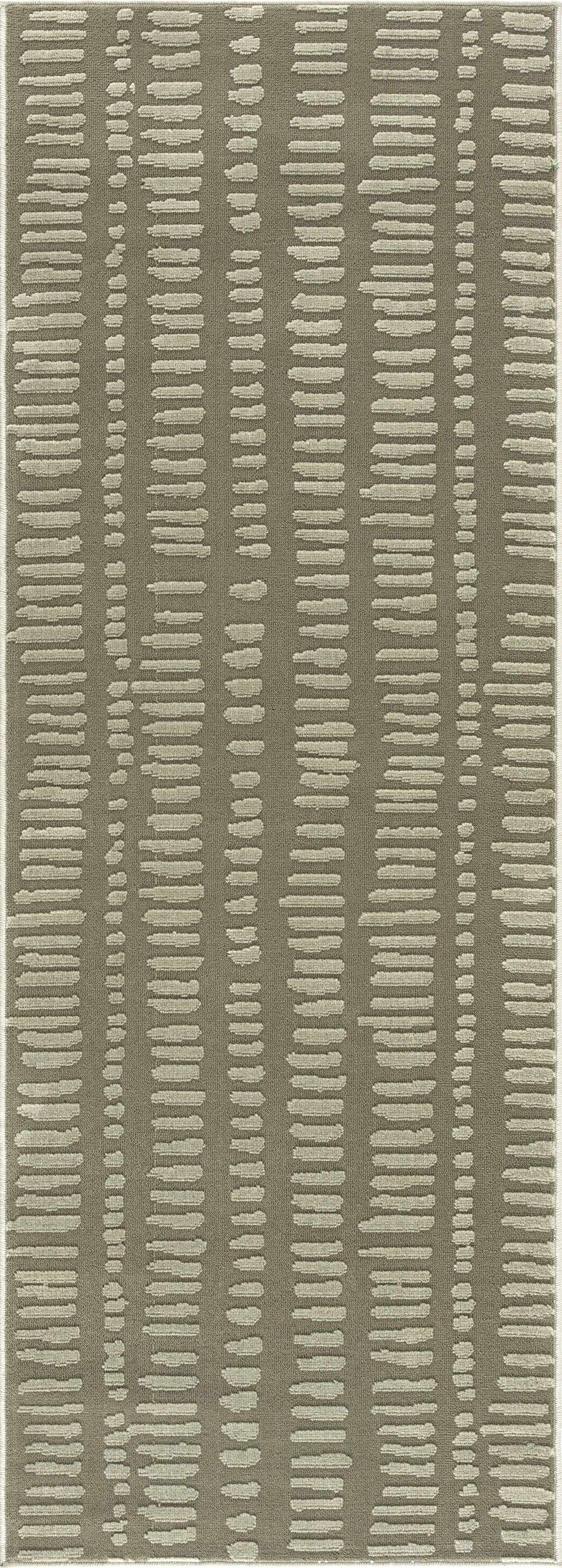 Dragos Green Modern Washable Area Rug by Boutique Rugs, olive green with beige vertical pattern on Tampa Home & Garden Store