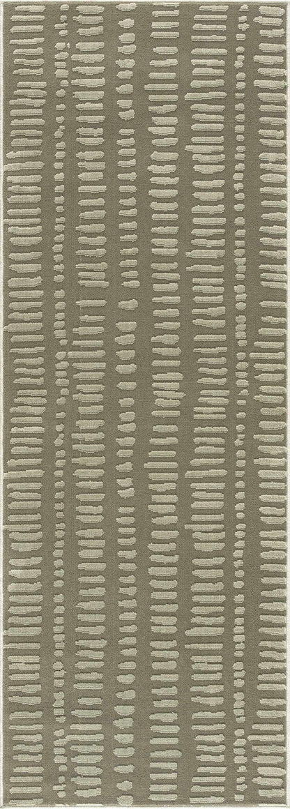 Dragos Green Modern Washable Area Rug by Boutique Rugs, olive green with beige vertical pattern on Tampa Home & Garden Store