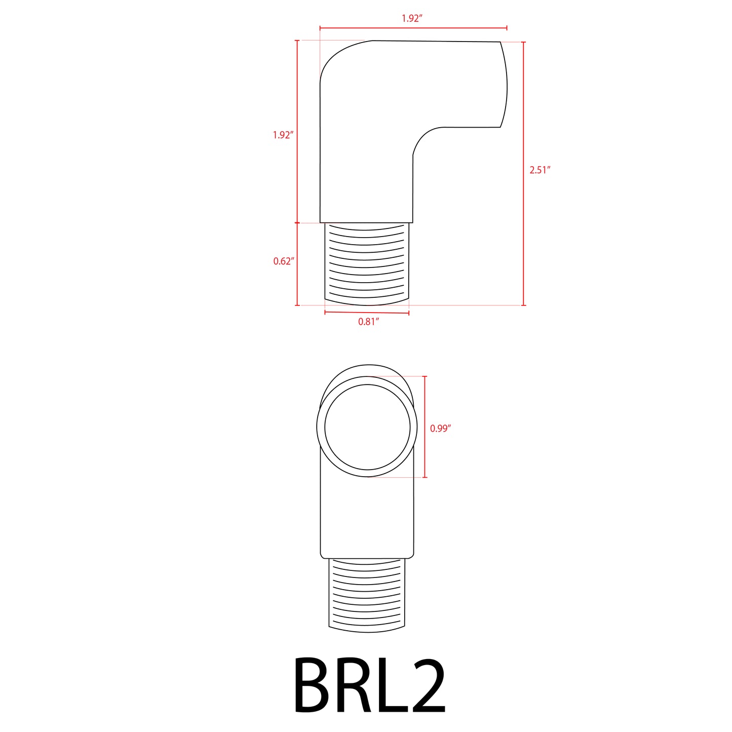 BRL2 - Brass 90° Coupling Accessory for Post/Path Light Fixtures - Tampa Home & Garden Store