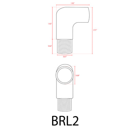 BRL2 - Brass 90° Coupling Accessory for Post/Path Light Fixtures - Tampa Home & Garden Store