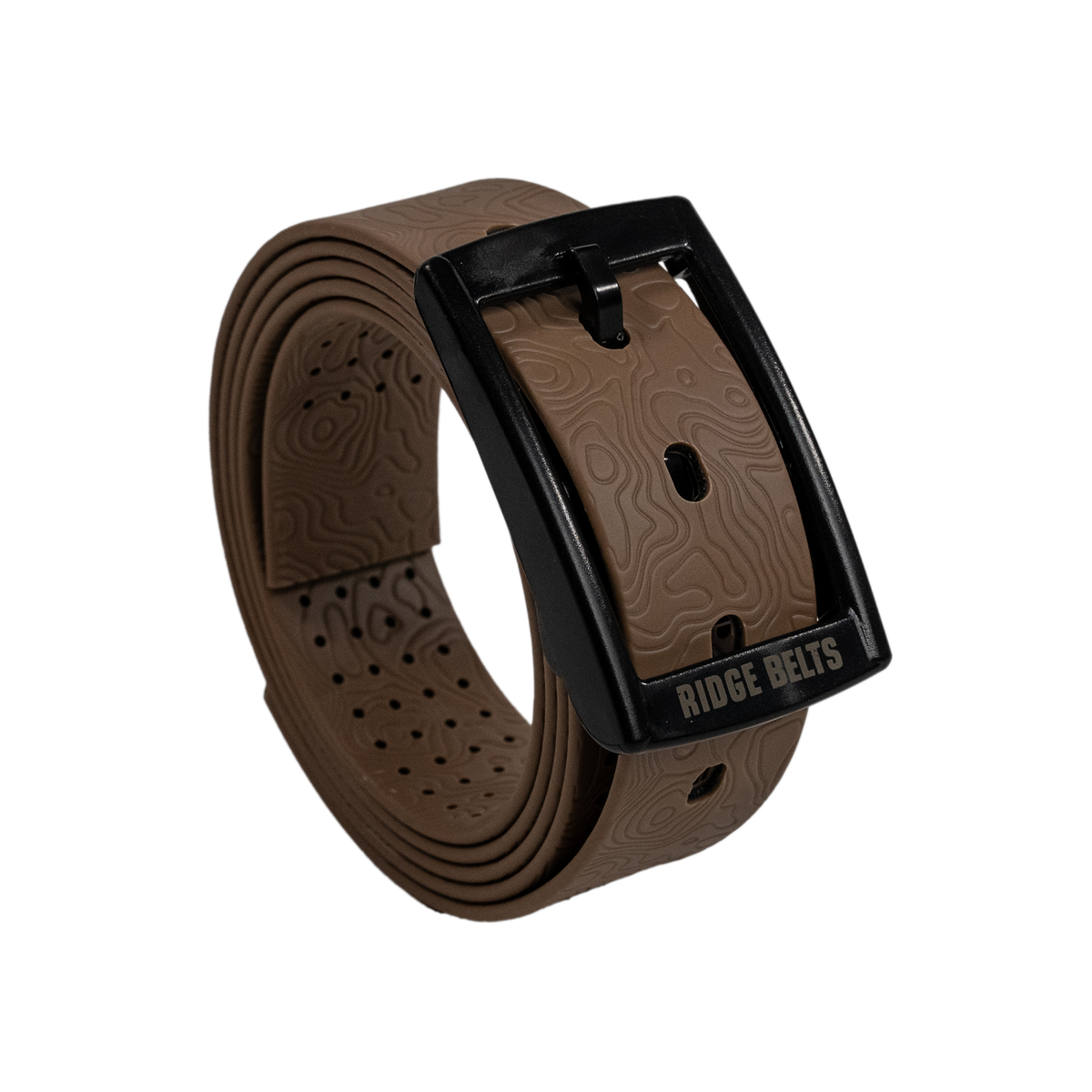 Lightweight Ridge Belt by Ridge Belts with brown embossed strap and black buckle on Tampa Home & Garden Store