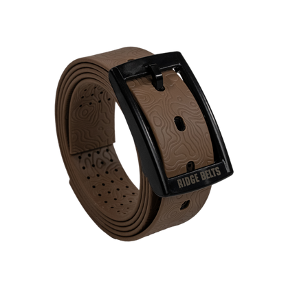 Lightweight Ridge Belt by Ridge Belts with brown embossed strap and black buckle on Tampa Home & Garden Store