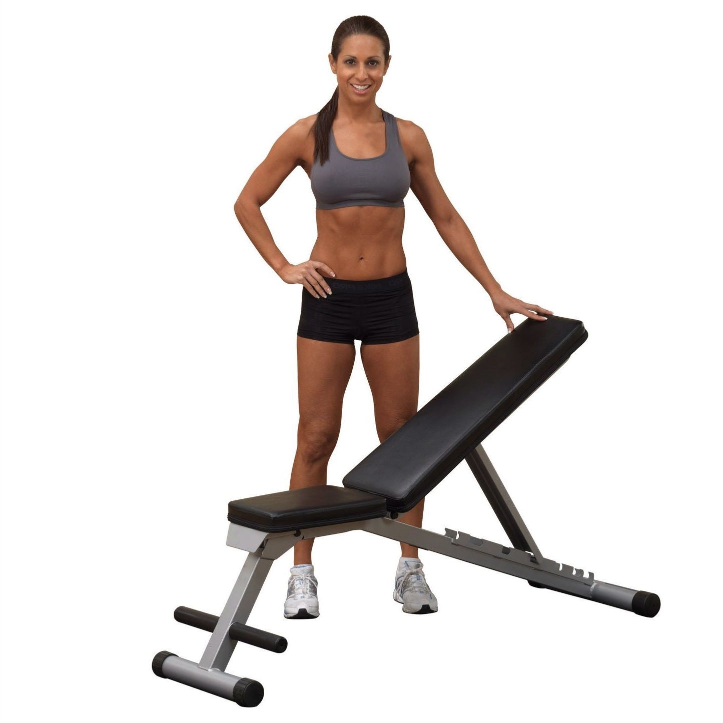 Banco de ejercicio plegable para entrenamiento con pesas multiposición plano, inclinado y declinado