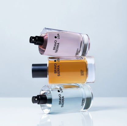 The Scent Edit body mist 4-bottle set by Bravo Sierra in pink, orange, blue, and clear on Tampa Home & Garden Store