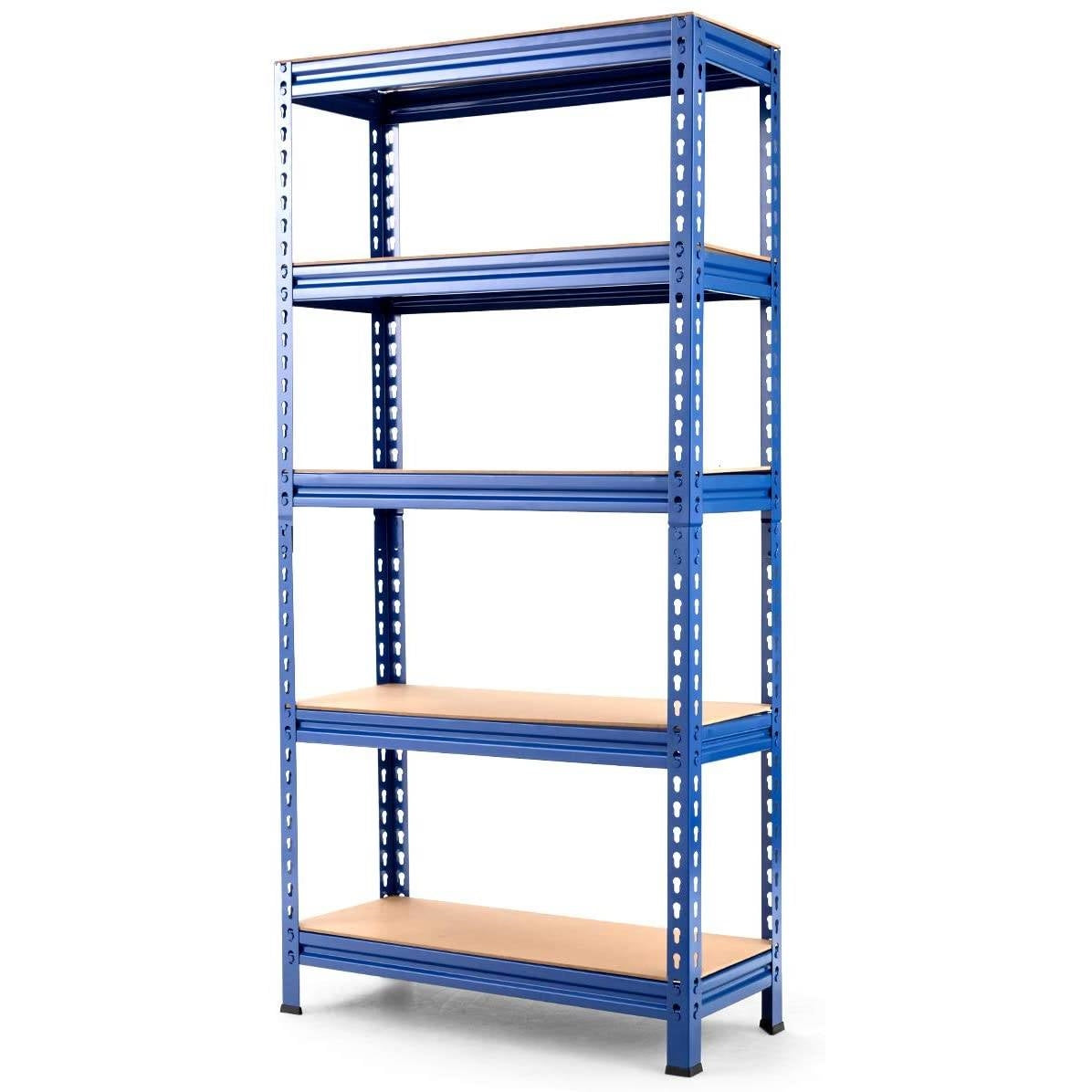 Estantería de almacenamiento de metal de 5 estantes, resistente, ajustable, de 60 pulgadas, azul marino