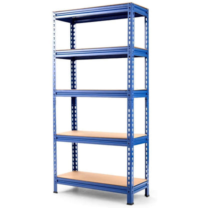 Estantería de almacenamiento de metal de 5 estantes, resistente, ajustable, de 60 pulgadas, azul marino