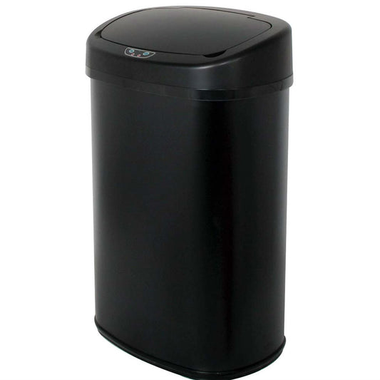 Bote de basura negro de 13 galones para cocina con tapa de sensor de movimiento sin contacto