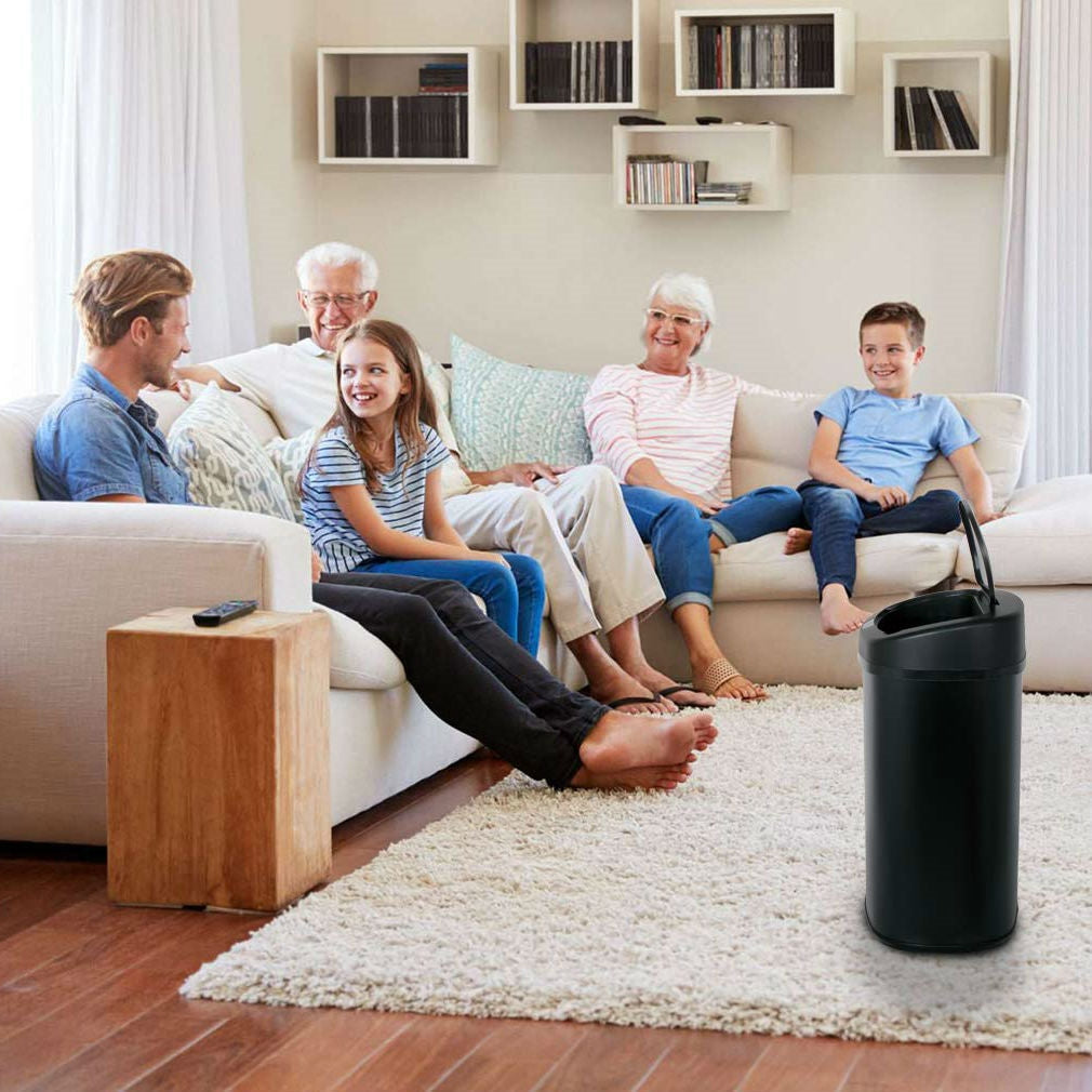 Bote de basura negro de 13 galones para cocina con tapa de sensor de movimiento sin contacto