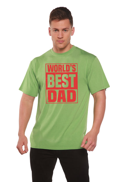 World's Best Dad men's green graphic tee in bamboo viscose/organic cotton on Tampa Home & Garden Store