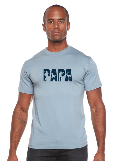 PAPA men's graphic tee in light blue bamboo viscose/organic cotton blend by Spun Bamboo on Tampa Home & Garden Store