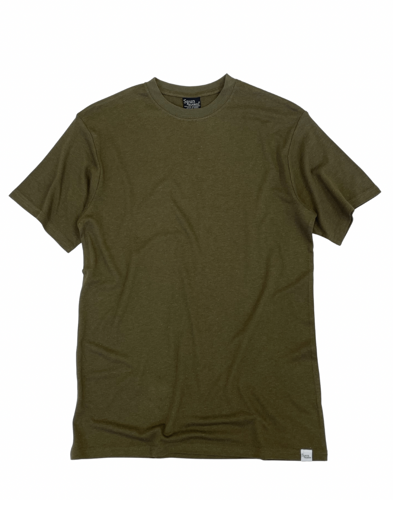 Custom printed men's bamboo tee viscose organic cotton olive by Spun Bamboo on Tampa Home & Garden Store