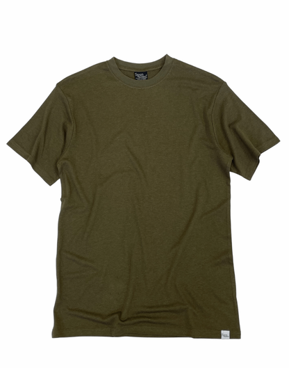 Custom printed men's bamboo tee viscose organic cotton olive by Spun Bamboo on Tampa Home & Garden Store