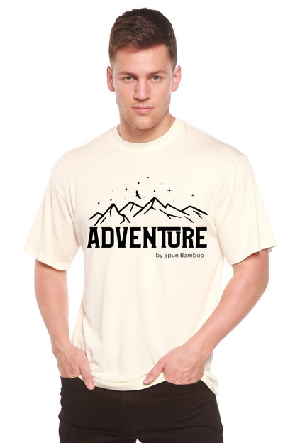 Adventure printed men's bamboo viscose/organic cotton tee with mountains by Spun Bamboo on Tampa Home & Garden Store