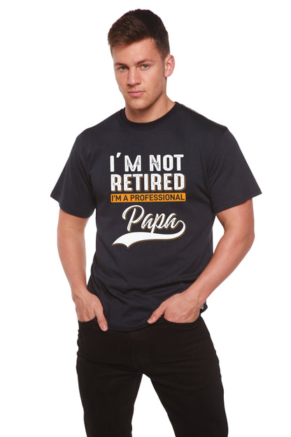 I'm Not Retired Men's Bamboo Viscose/Organic Cotton Graphic T‑Shirt black Papa Spun Bamboo on Tampa Home & Garden Store