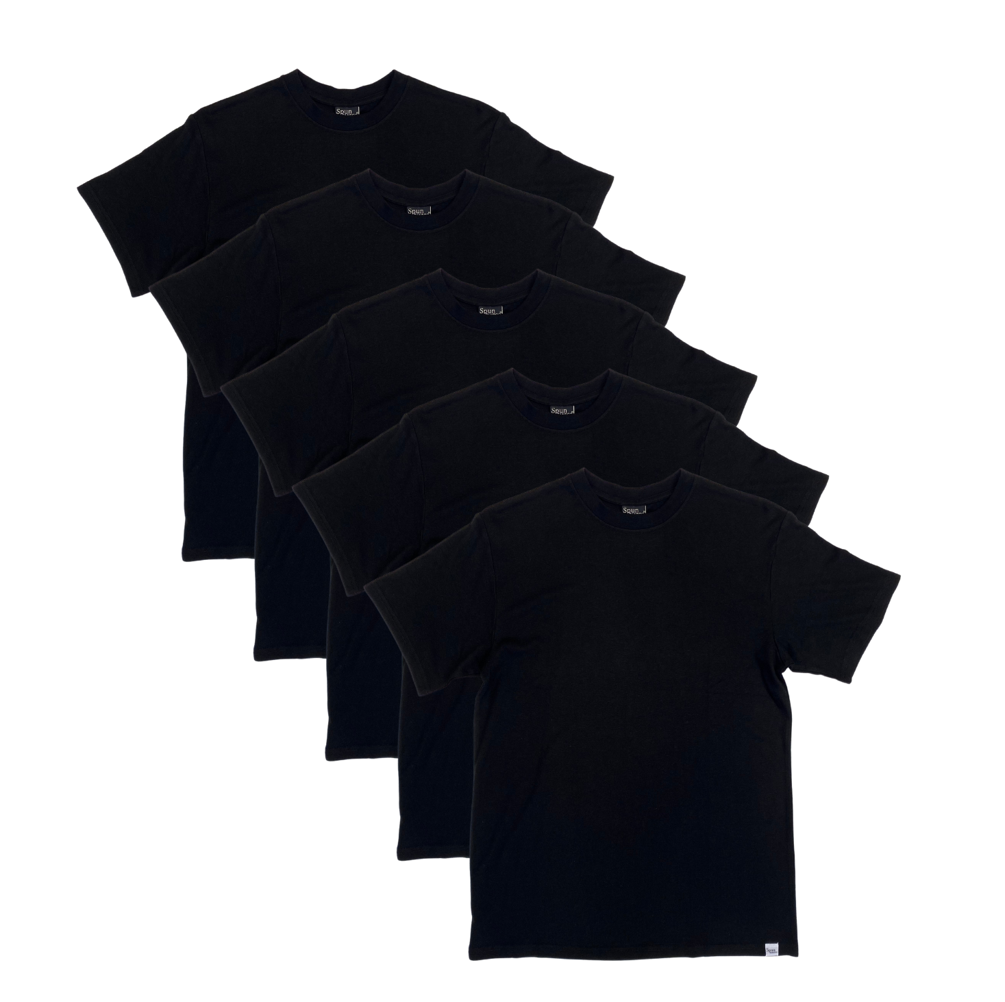 Men's Bamboo Viscose/Organic Cotton Short Sleeve T-Shirts Black 5-pack by Spun Bamboo on Tampa Home & Garden Store