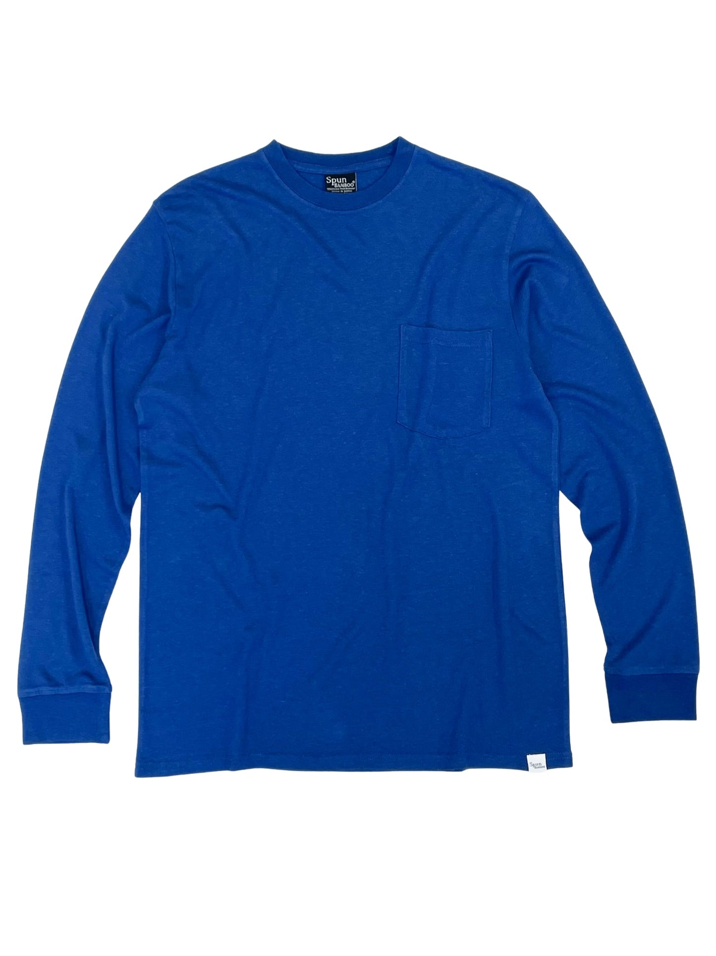 New men's bamboo viscose/organic cotton long-sleeve shirt with pocket in blue by Spun Bamboo on Tampa Home & Garden Store