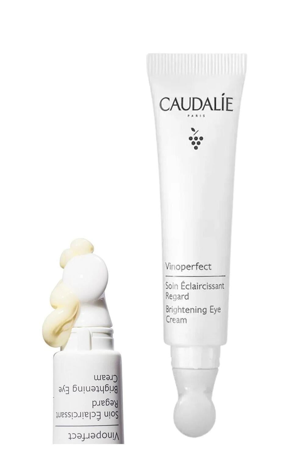 Caudalie Vinoperfect Brightening Eye Cream tube with CAUDALIE logo, white packaging; two items on Tampa Home & Garden Store