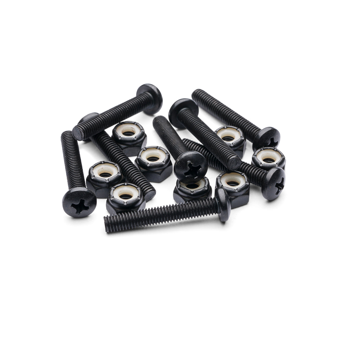 Paris Truck Co 1 1/4 in panhead screws with nylon insert nuts, black set on Tampa Home & Garden Store
