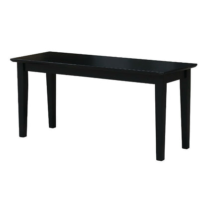 Banco decorativo de entrada de madera maciza con acabado en negro