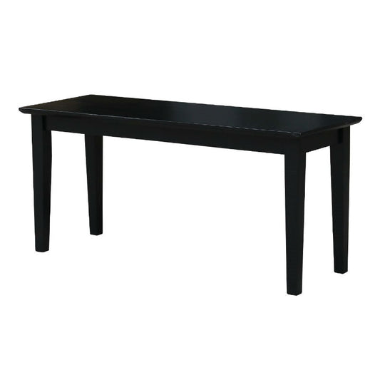 Banco decorativo de entrada de madera maciza con acabado en negro