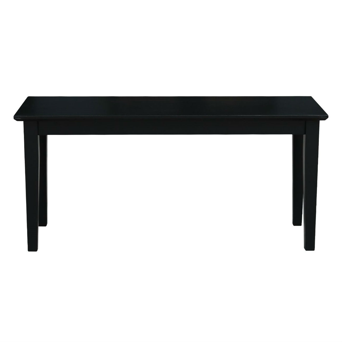Banco decorativo de entrada de madera maciza con acabado en negro
