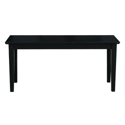 Banco decorativo de entrada de madera maciza con acabado en negro