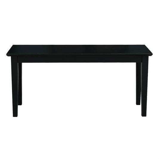 Banco decorativo de entrada de madera maciza con acabado en negro