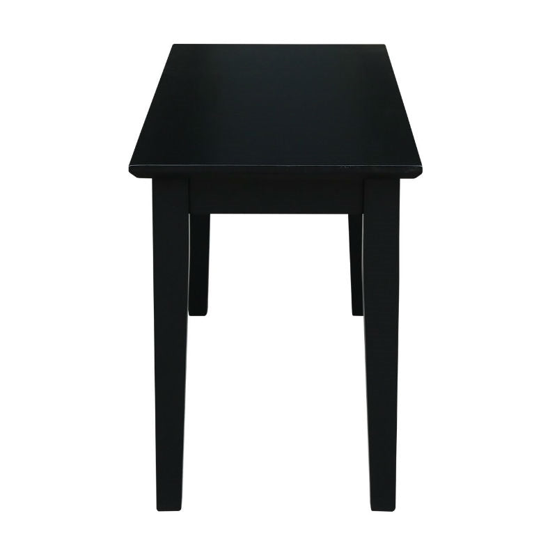 Banco decorativo de entrada de madera maciza con acabado en negro