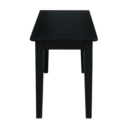 Banco decorativo de entrada de madera maciza con acabado en negro