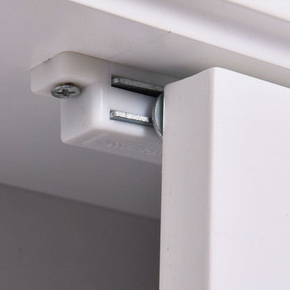 Armario de pared simple para baño con espejo en acabado de madera blanca de 23 x 22 pulgadas