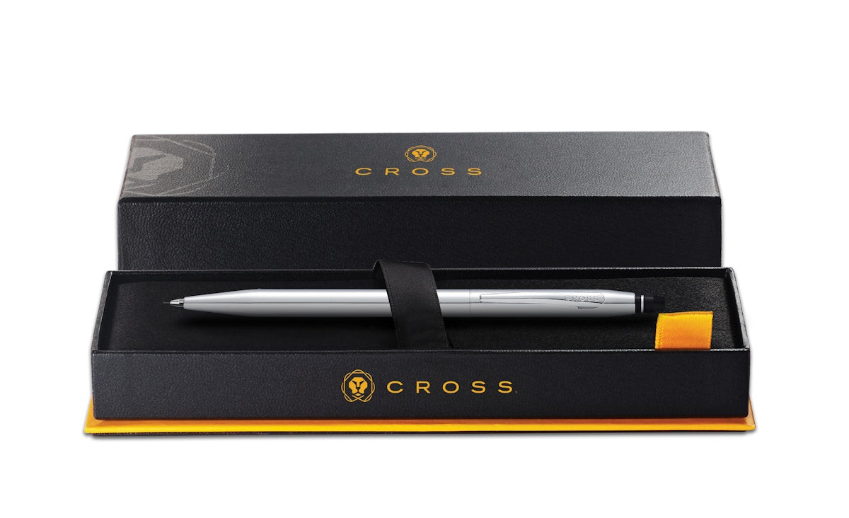 Cross Click Chrome 0.5mm mechanical pencil, silver chrome finish in black box with CROSS logo on Tampa Home & Garden Store