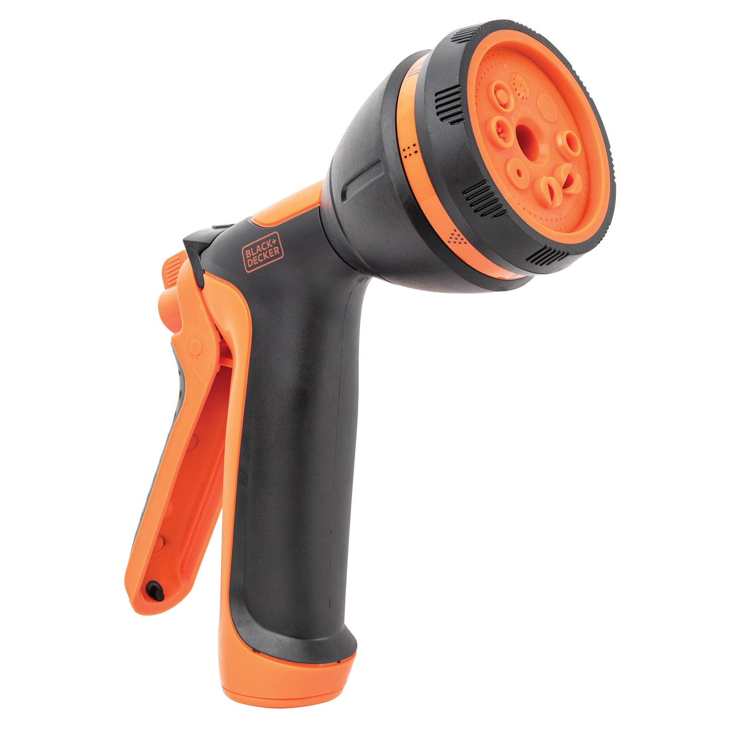 8-Pattern Hose End Nozzle BXWNBB57390 by Orbit Irrigation orange/black garden hose spray nozzle on Tampa Home & Garden Store