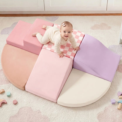Tiny Land PlayNest Climbing Blocks Violet pastel soft foam modular play mats for babies on Tampa Home & Garden Store