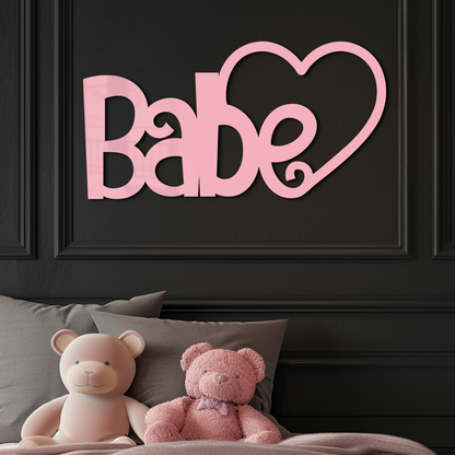 Babe Heart Silhouette Metal Wall Art – Modern Typography Design - KAFGP045 - Tampa Home & Garden Store