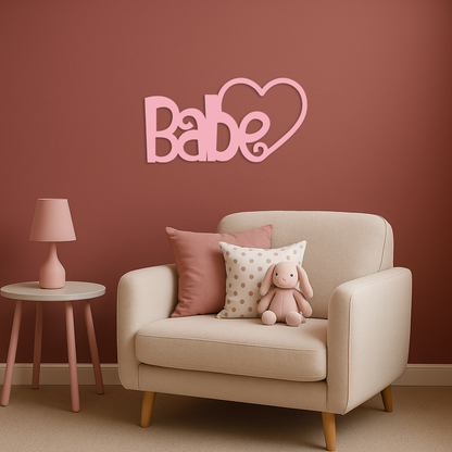 Babe Heart Silhouette Metal Wall Art – Modern Typography Design - KAFGP045 - Tampa Home & Garden Store