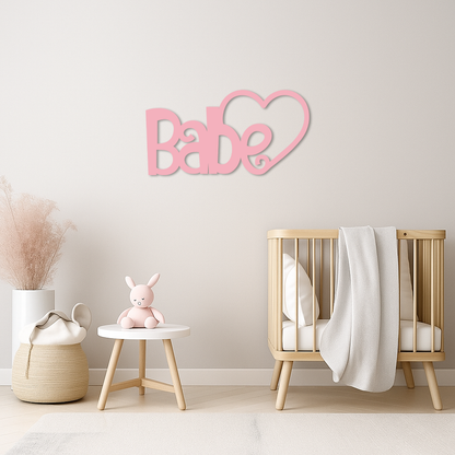 Babe Heart Silhouette Metal Wall Art – Modern Typography Design - KAFGP045 - Tampa Home & Garden Store