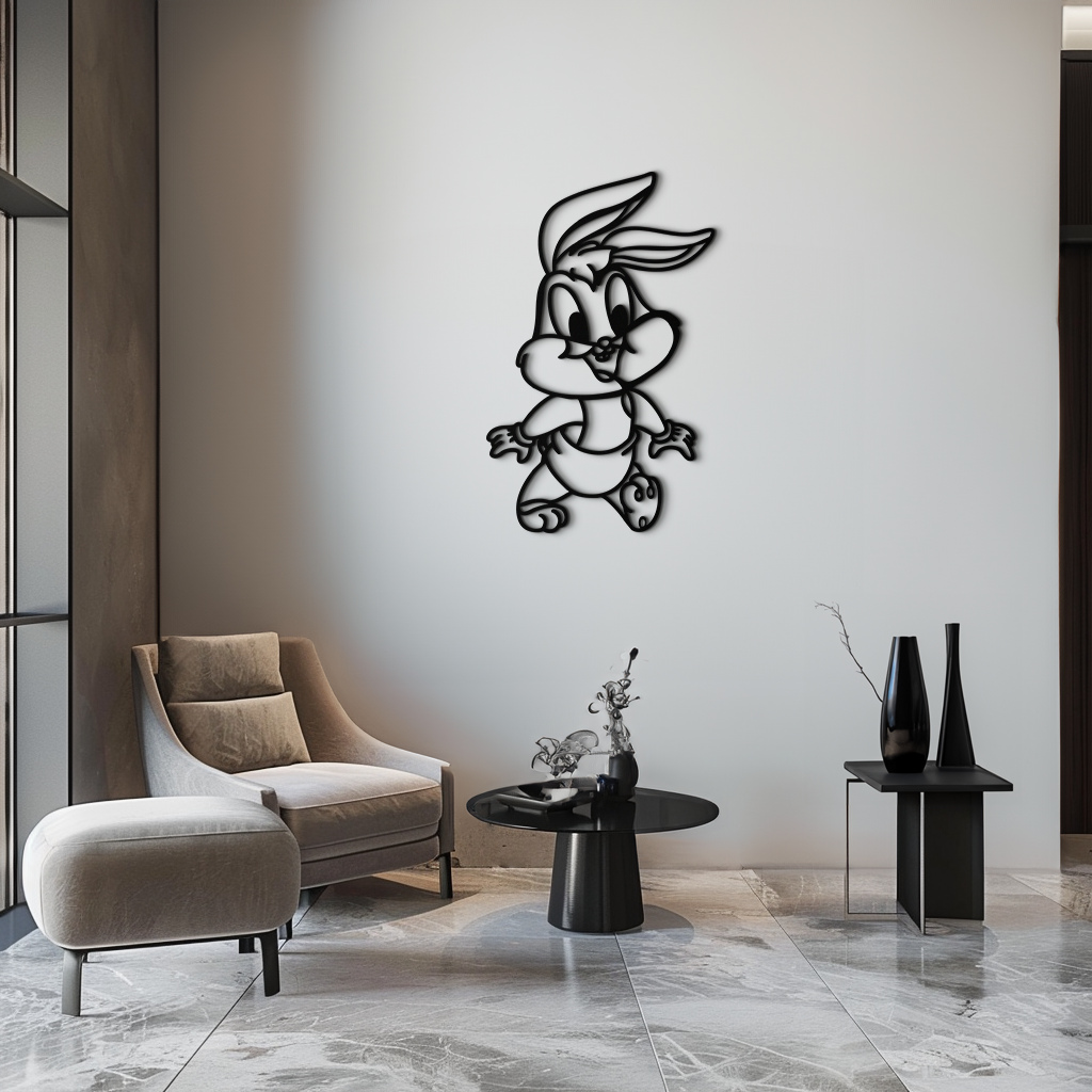 Baby Bugs Bunny Metal Wall Art – Classic Cartoon Character Silhouette for Fans- KAF659 - Tampa Home & Garden Store