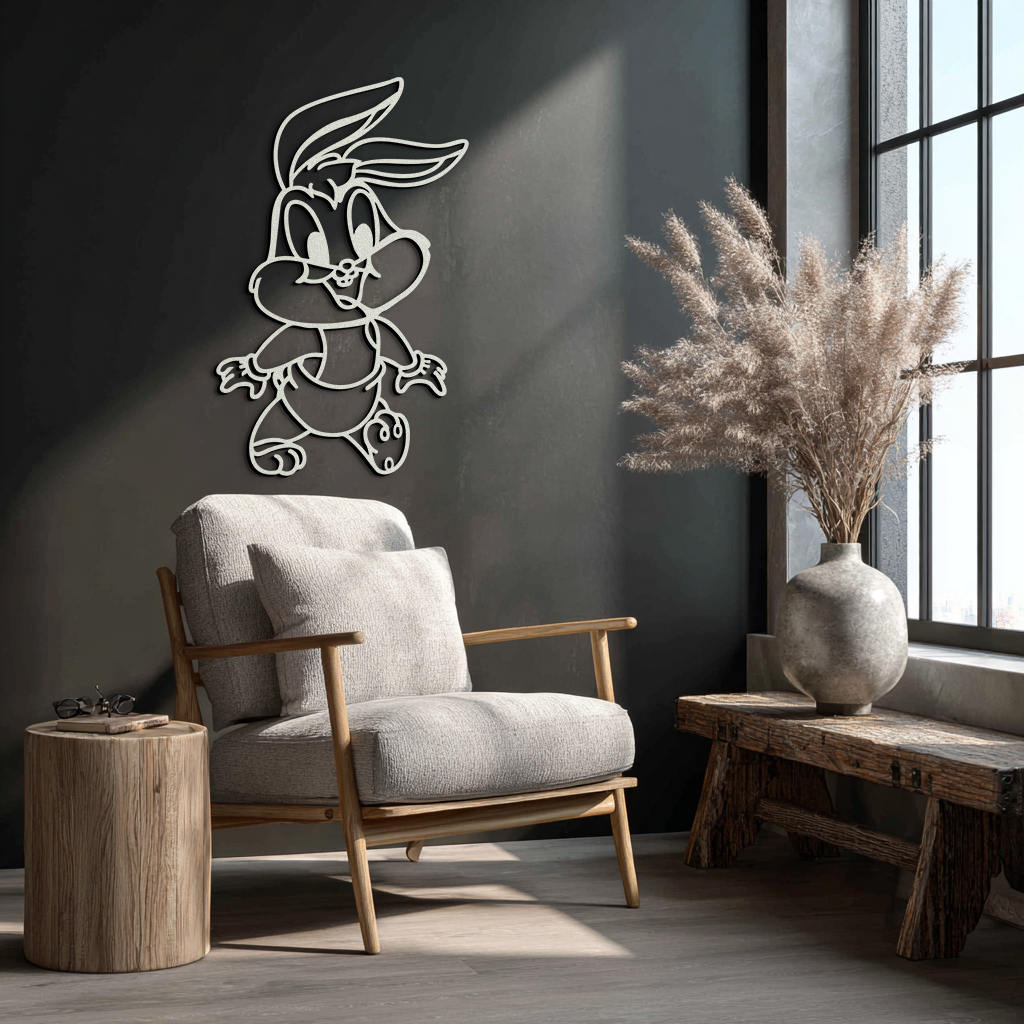 Baby Bugs Bunny Metal Wall Art – Classic Cartoon Character Silhouette for Fans- KAF659 - Tampa Home & Garden Store