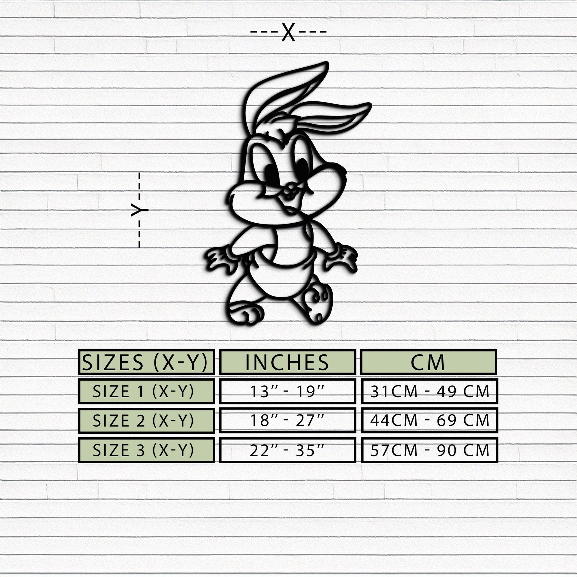 Baby Bugs Bunny Metal Wall Art – Classic Cartoon Character Silhouette for Fans- KAF659 - Tampa Home & Garden Store