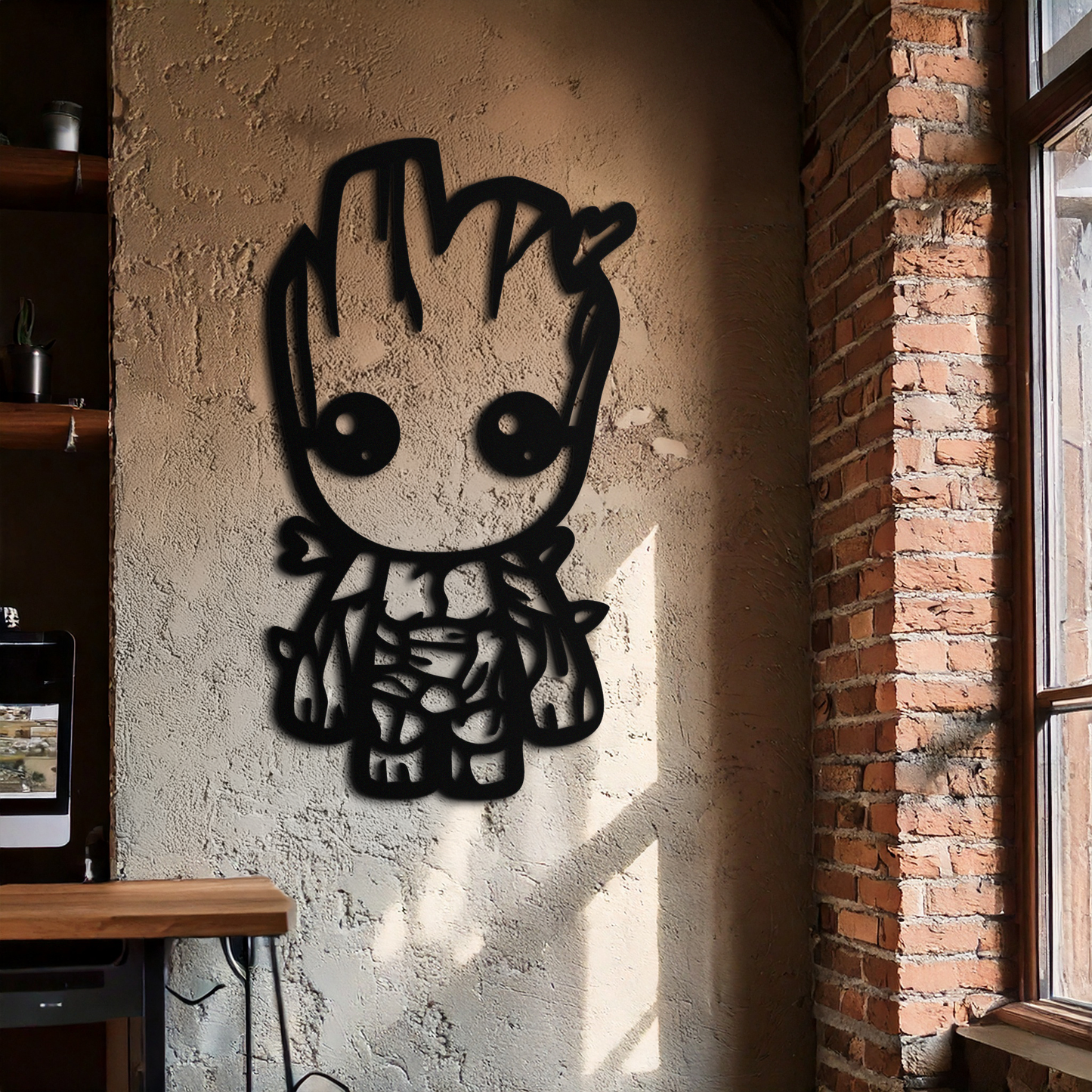 Baby Groot Silhouette Metal Wall Art – Cute Comic Character Metal Decor for Kids and Fans- KAF636 - Tampa Home & Garden Store