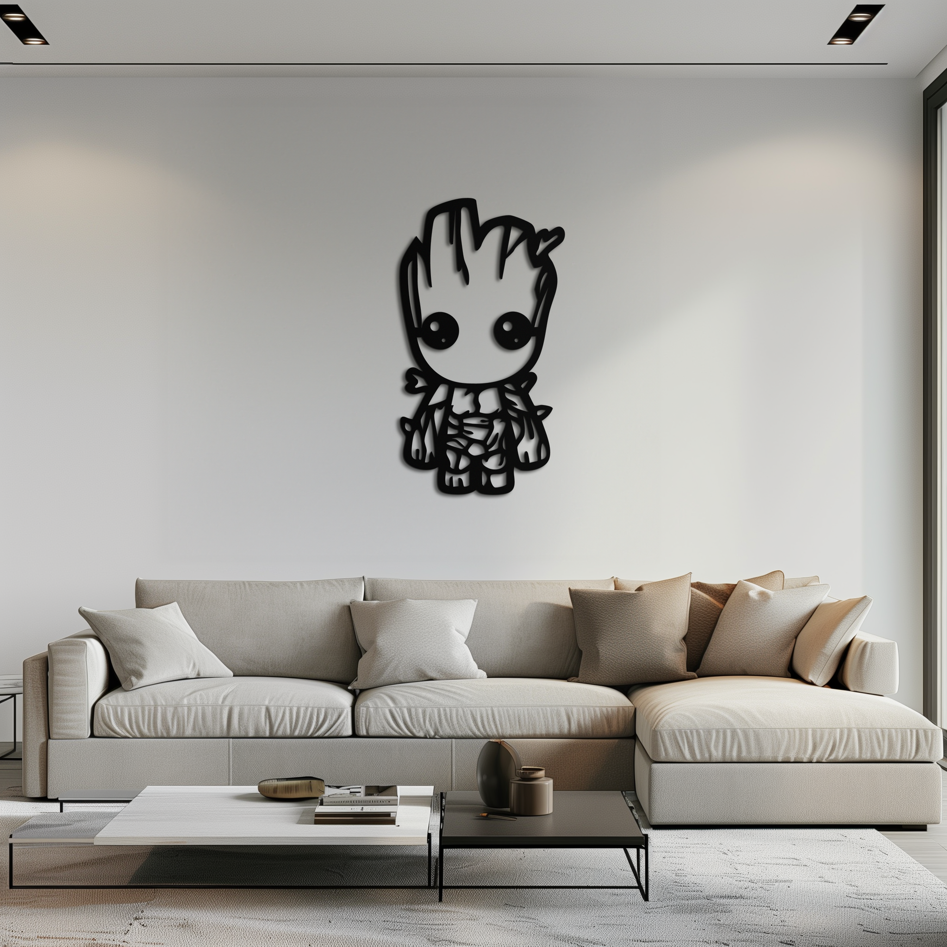 Baby Groot Silhouette Metal Wall Art – Cute Comic Character Metal Decor for Kids and Fans- KAF636 - Tampa Home & Garden Store