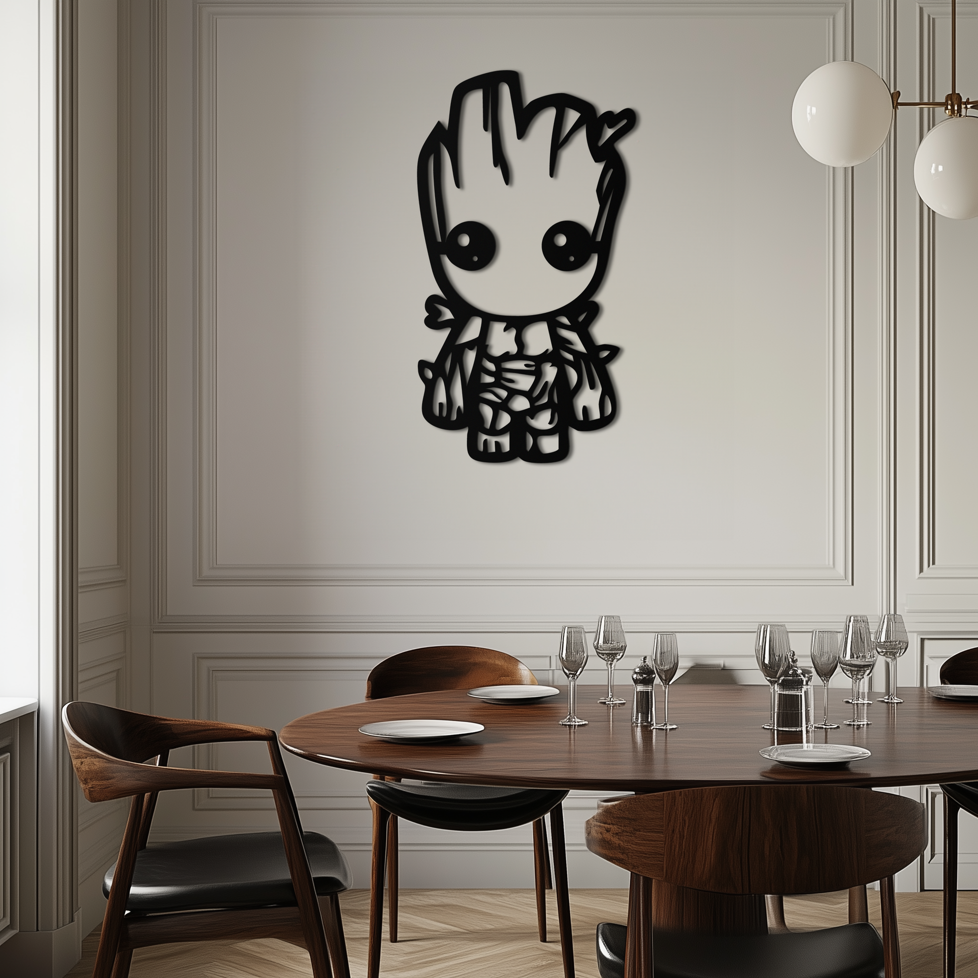 Baby Groot Silhouette Metal Wall Art – Cute Comic Character Metal Decor for Kids and Fans- KAF636 - Tampa Home & Garden Store