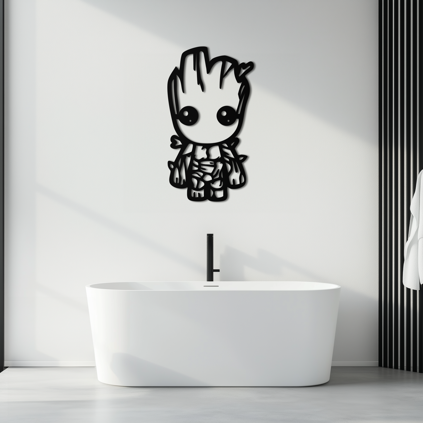 Baby Groot Silhouette Metal Wall Art – Cute Comic Character Metal Decor for Kids and Fans- KAF636 - Tampa Home & Garden Store