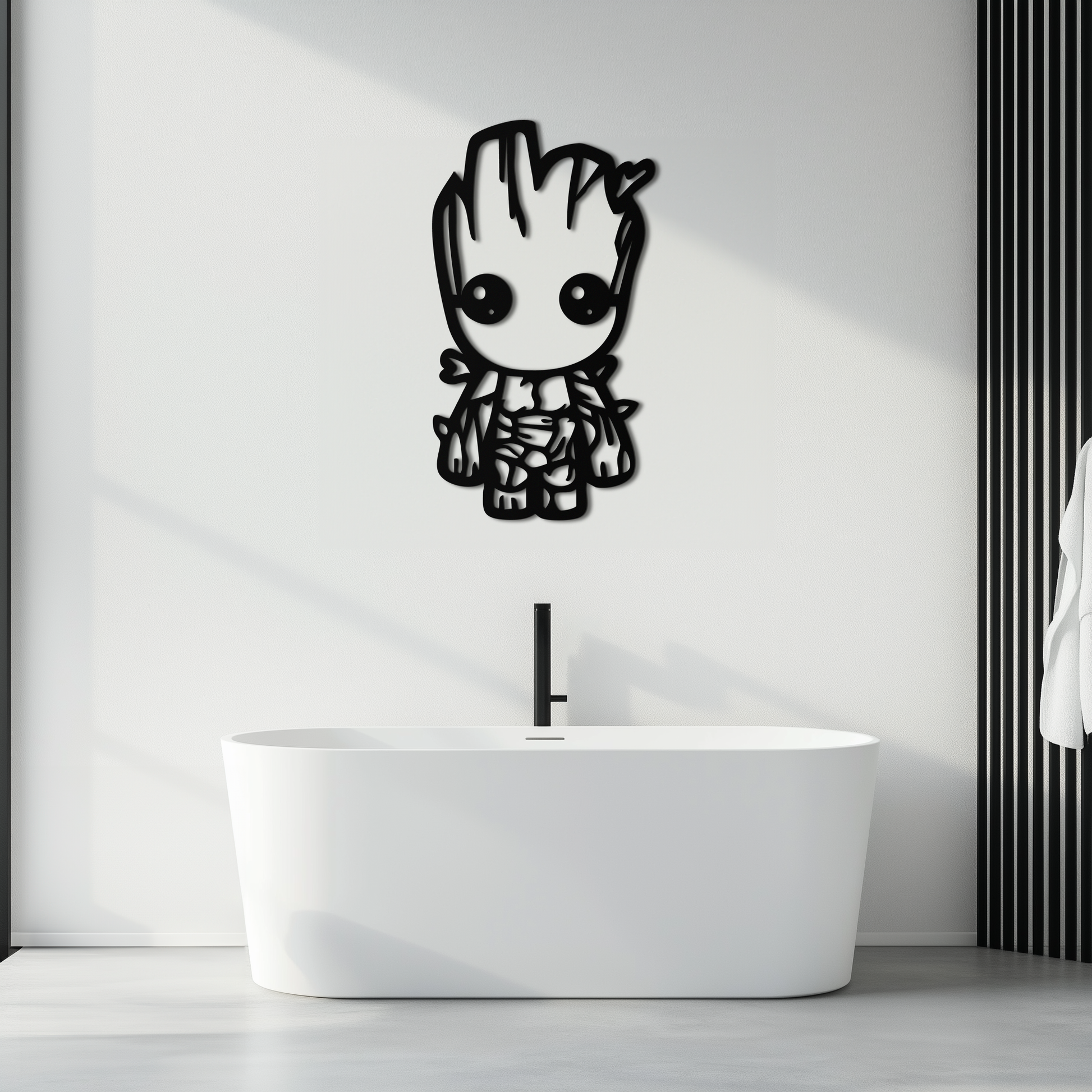 Baby Groot Silhouette Metal Wall Art – Cute Comic Character Metal Decor for Kids and Fans- KAF636 - Tampa Home & Garden Store