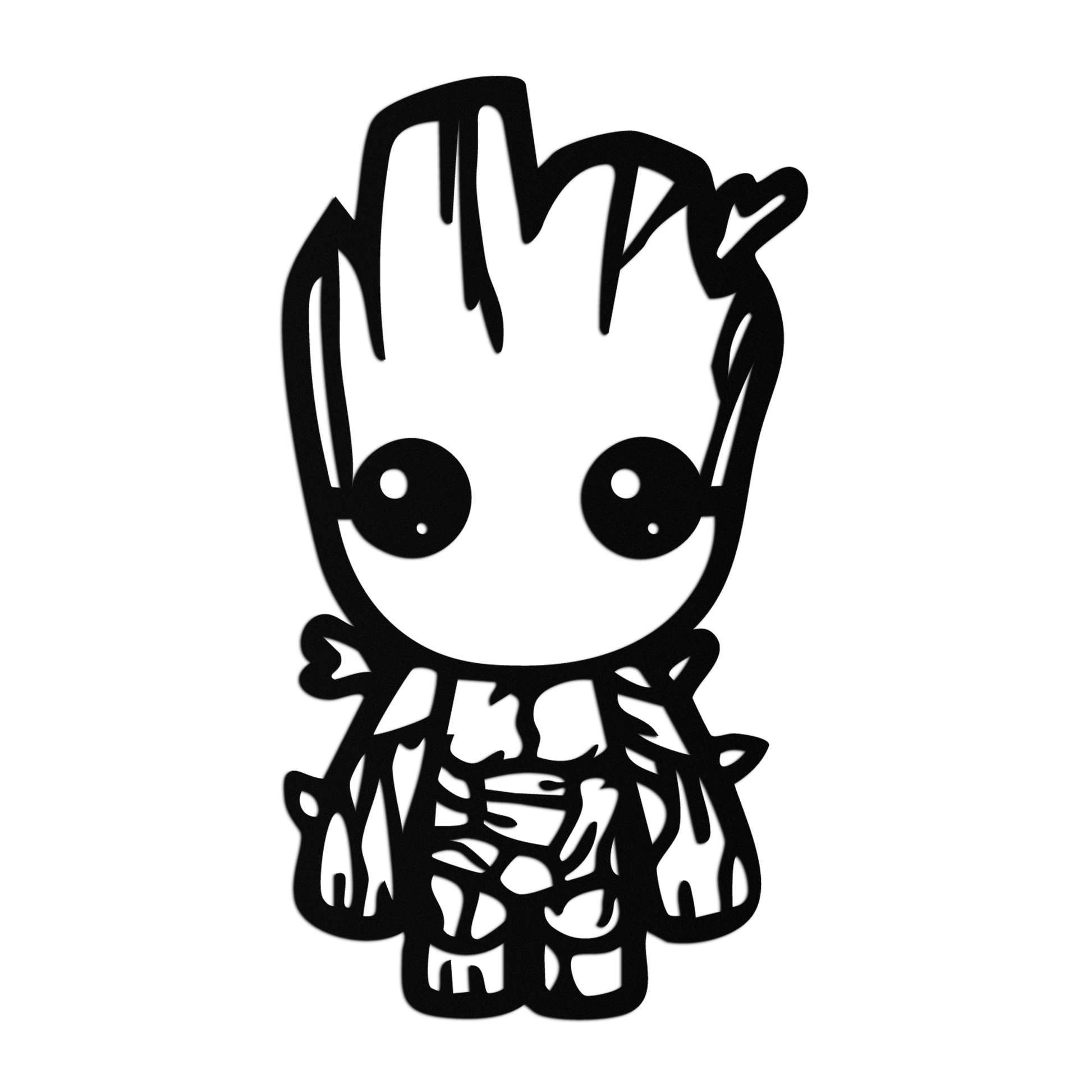 Baby Groot Silhouette Metal Wall Art – Cute Comic Character Metal Decor for Kids and Fans- KAF636 - Tampa Home & Garden Store
