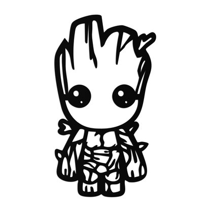Baby Groot Silhouette Metal Wall Art – Cute Comic Character Metal Decor for Kids and Fans- KAF636 - Tampa Home & Garden Store