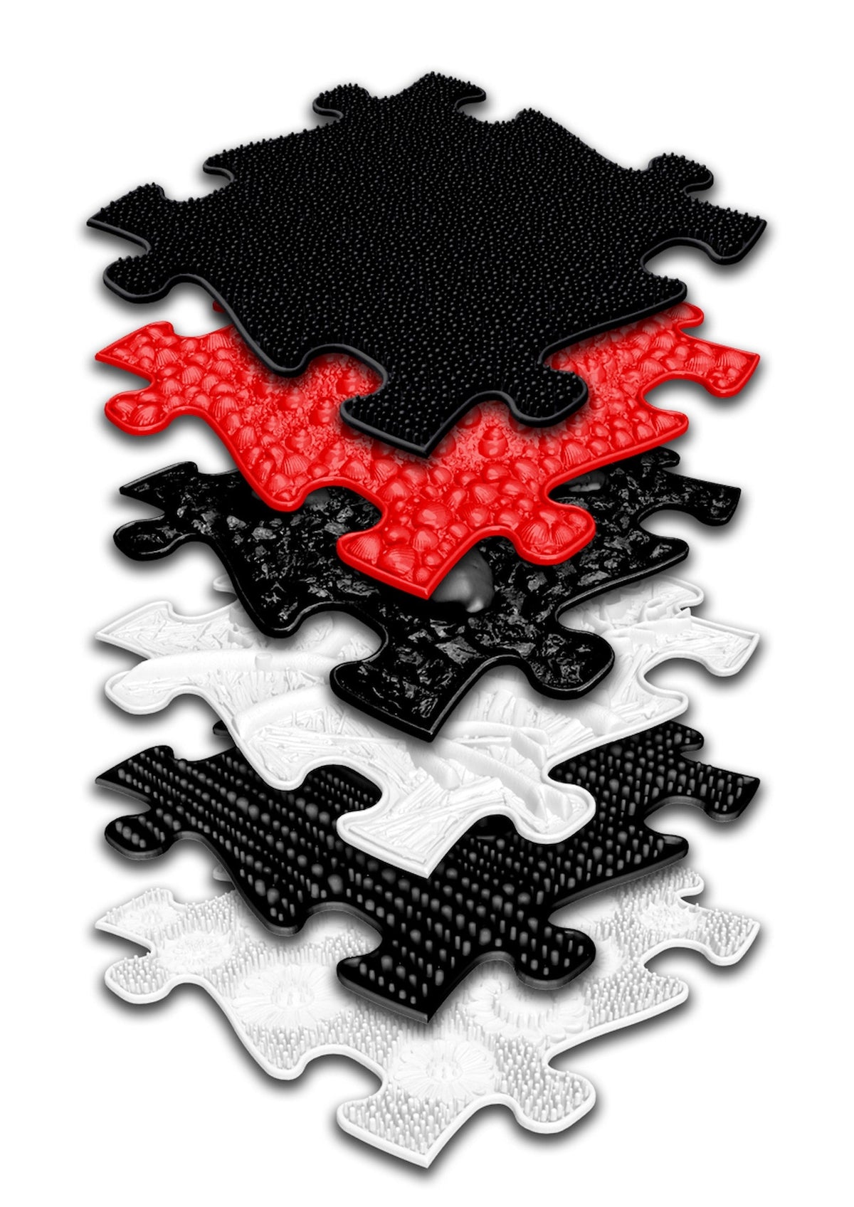 Tots Vision Puzzle Set play mats, black red and white interlocking pieces with textured surface on Tampa Home & Garden Store