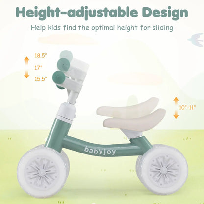 Baby Balance Bike with Adjustable Handlebar Seat