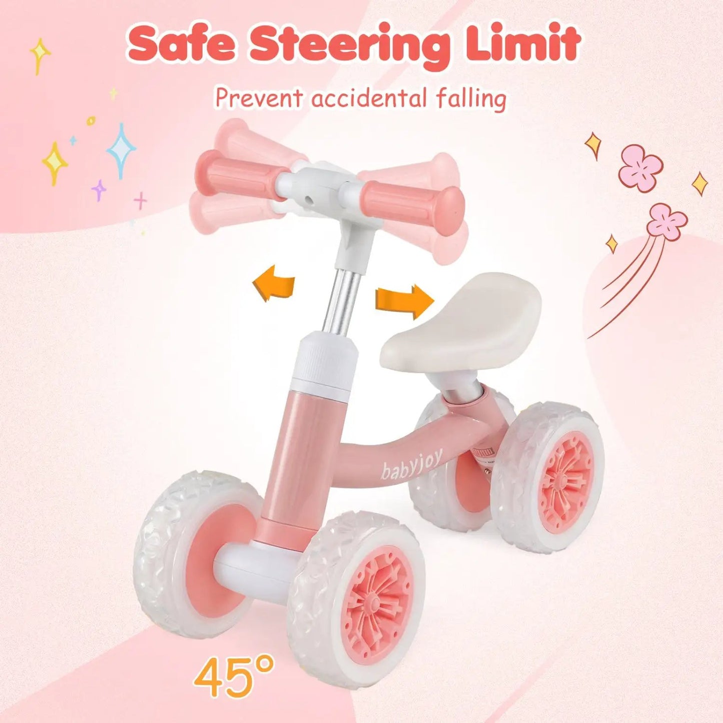 Baby Balance Bike with Adjustable Handlebar Seat