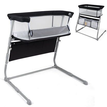 Baby Bassinet Bedside Crib with Adjustable Height Comfy Mattress